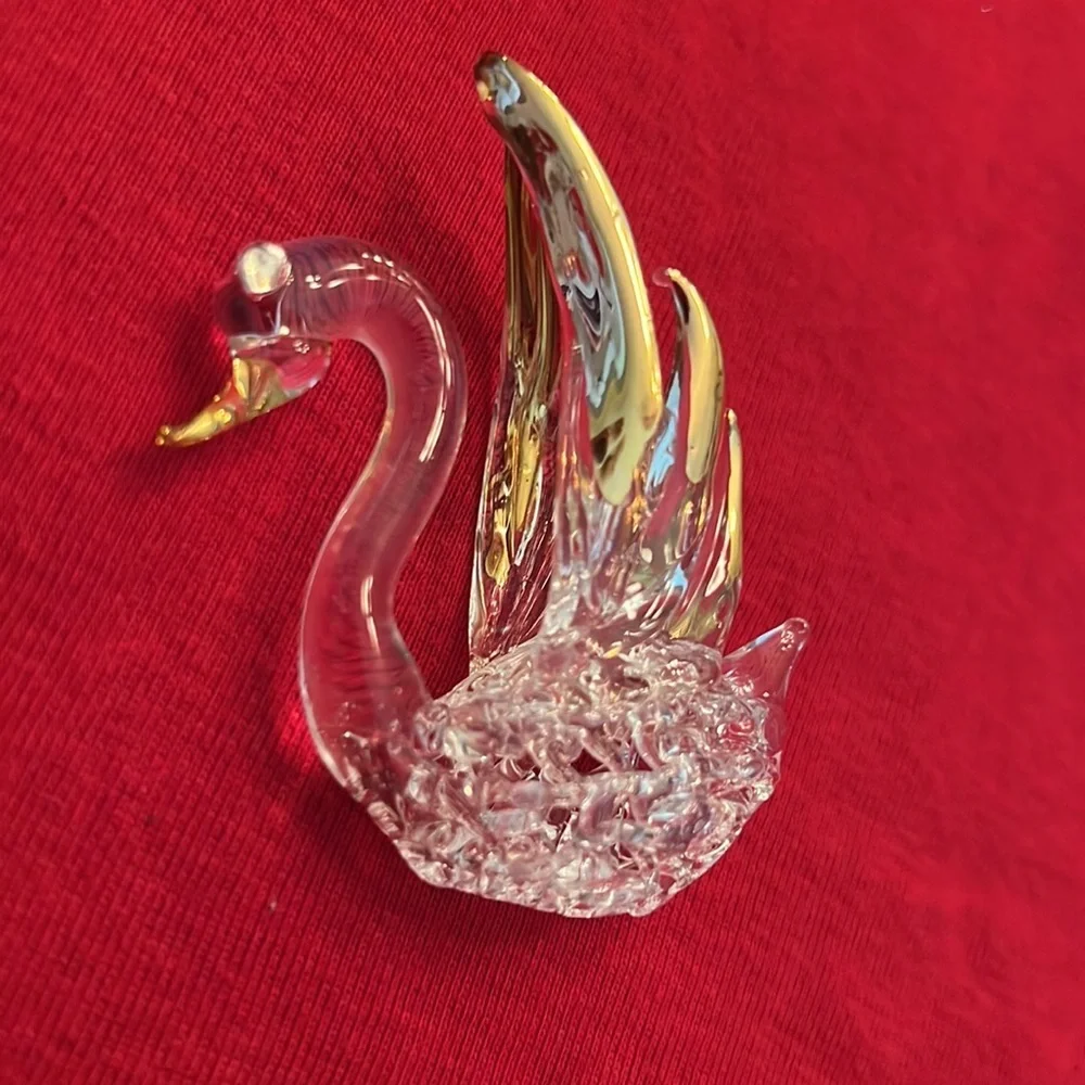 Vintage Glass Christmas Ornament Set of 5 Gold accents